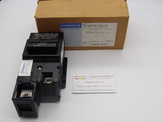 WFP2150T2 - Westinghouse 150A Amp 2P Pole 10kA@120/240V Plug On Main Circuit Breaker W/ Offset Lugs