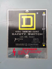 92351 - Square D 92351 - Square D 30A Amp 3P Pole 240V Nf Double Throw Safety Switch - Nnb