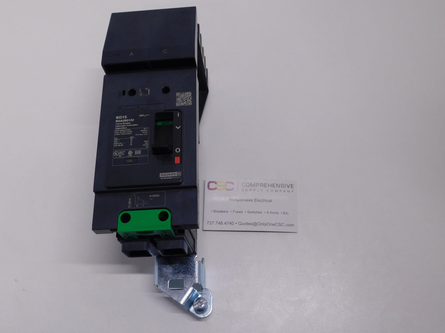 BGA260152 - Square D 15A Amp 2P Pole 600Y/347V 35kA@480V Ac Phase I-Line Plug On Powerpact Circuit Breaker