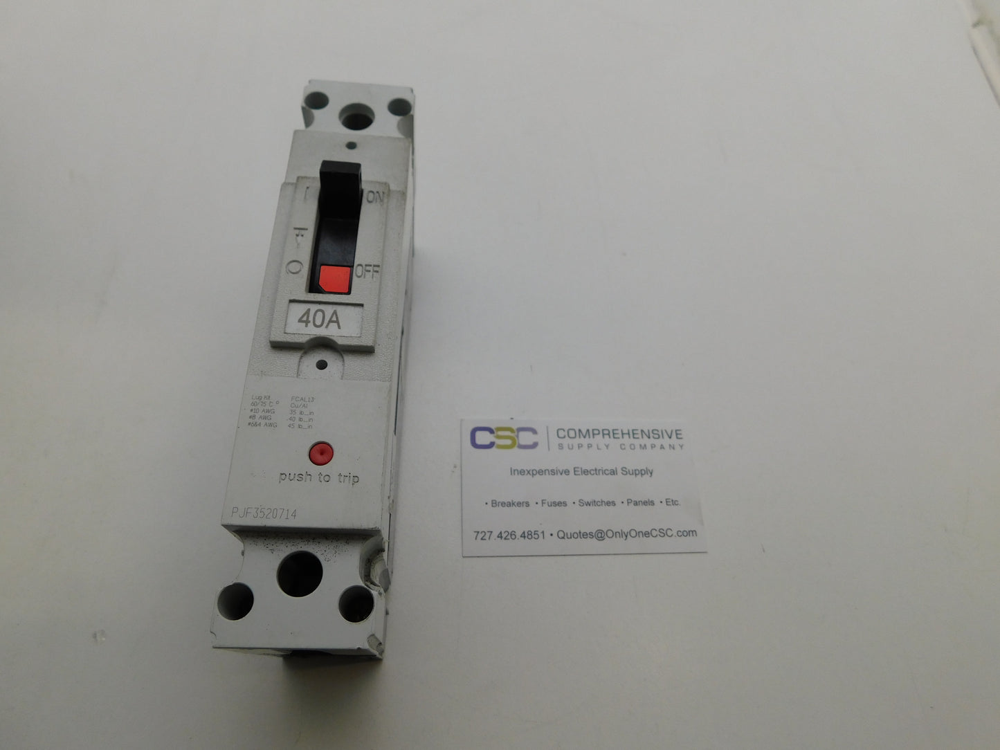 FBV16TE040RV - GE 40A Amp 1P Pole 600V 35kA@480V Feed Through Record Plus Circuit Breaker