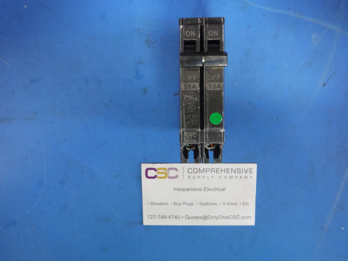 THQP215 - GE 15A Amp 2P Pole 10kA@120/240V Plug On Thin Circuit Breaker