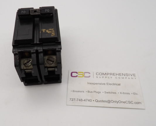 THQC2170WL - GE 70A Amp 2P Pole 10kA@120/240V Din Rail Circuit Breaker - Older Series W/Lugs