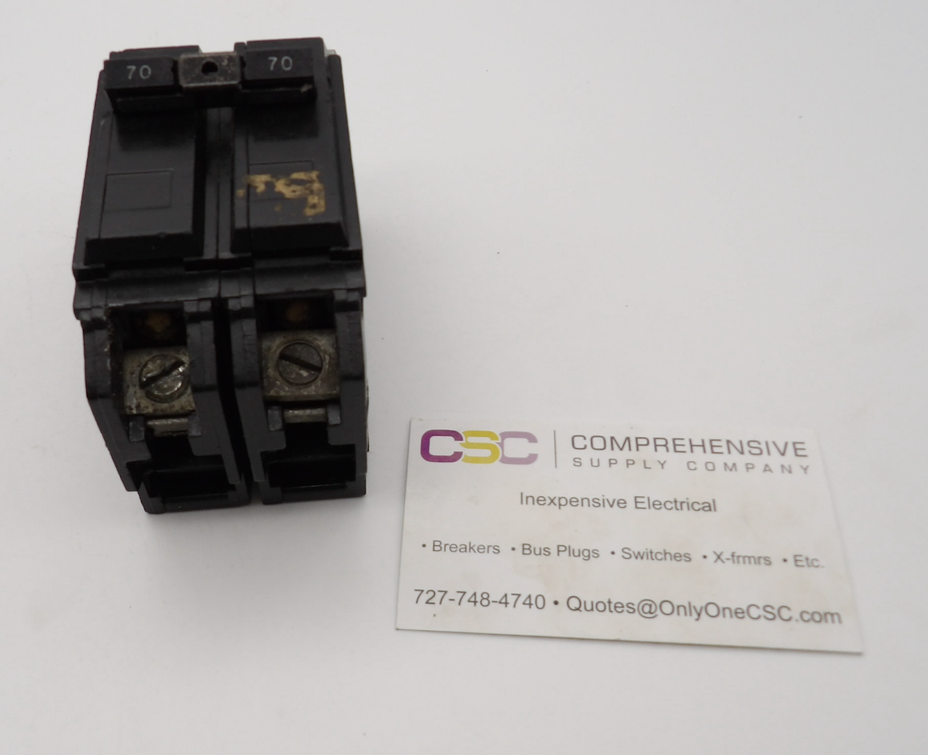 THQC2170WL - GE 70A Amp 2P Pole 10kA@120/240V Din Rail Circuit Breaker - Older Series W/Lugs