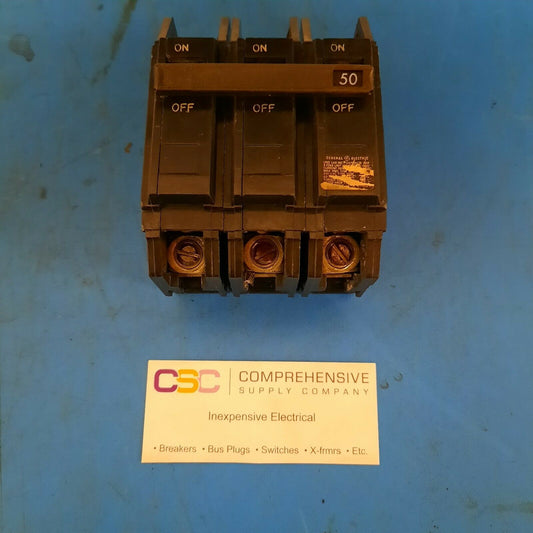 THQC32050 - GE 50A Amp 3P Pole 10kA@240V Feed Through Circuit Breaker - Older Series