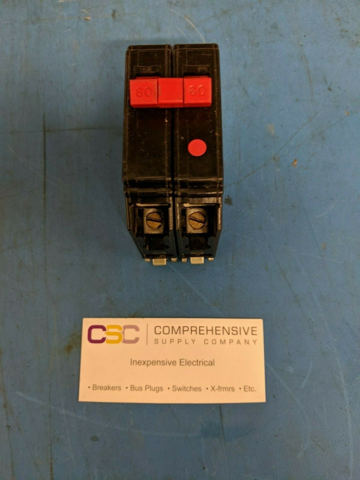 CH260 - Cutler Hammer 60A Amp 2P Pole 10kA@120/240V Plug On Circuit Breaker W/Red Handle & Metal Foot