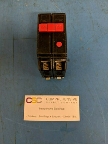 CH260 - Cutler Hammer 60A Amp 2P Pole 10kA@120/240V Plug On Circuit Breaker W/Red Handle & Metal Foot