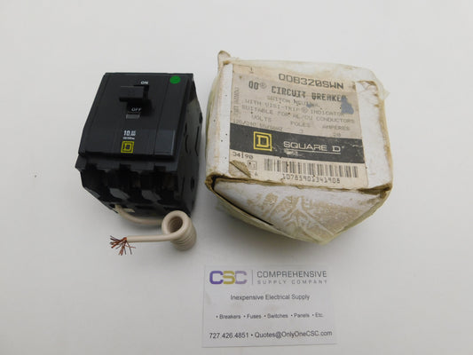 QOB320SWN - Square D 20A Amp 3P Pole 10kA@120/240V Bolt On Circuit Breaker W/Switch Neutral