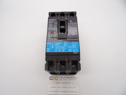 ED63B050 - Siemens 50A Amp 3P Pole 600V 25kA@480V Feed Through Circuit Breaker W/Black Label