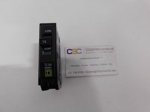 QOB115VH - Square D 15A Amp 1P Pole 22kA@120/240V Bolt On Circuit Breaker