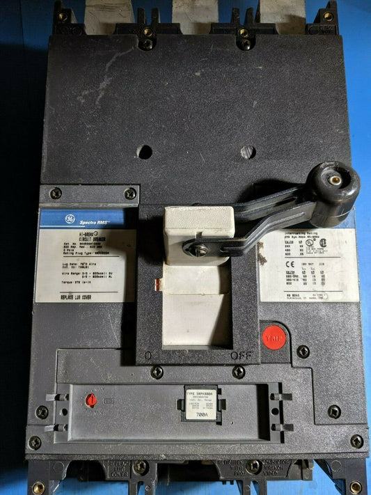 SKHA36AT0800 - GE 800A Amp 3P Pole 600V 50kA@480V Bolt On Spectra Rms Circuit Breaker W/700A Plug